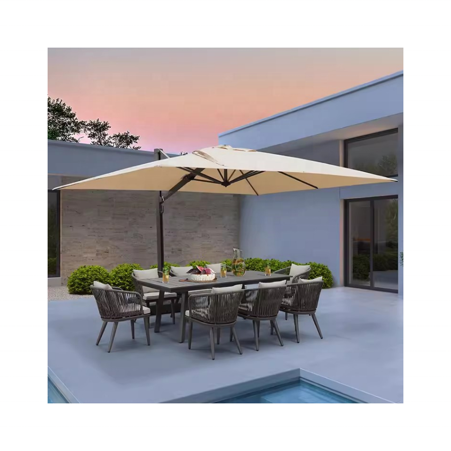 New Design Professional Large Outdoor Umbrellas Parasol High Quality solar led patio outdoor roman umbrella