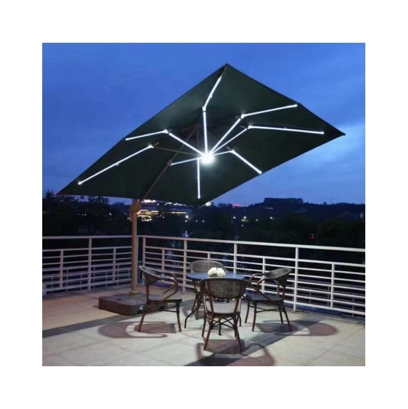 New Design Professional Large Outdoor Umbrellas Parasol High Quality solar led patio outdoor roman umbrella