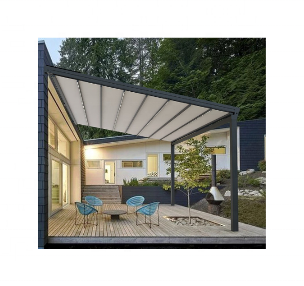 Motorized Awning Retractable Pergola Patio Retractable Roof Wing Awning Outdoor Restaurant Retractable Roof