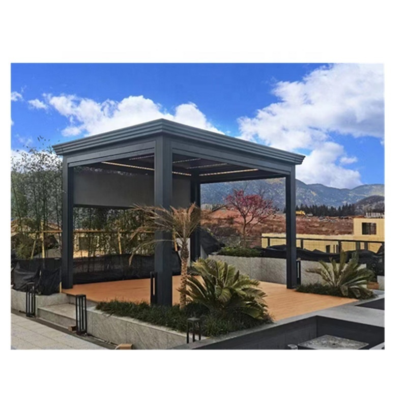 Outdoor Waterproof Aluminium Bioclimatic Pergola Cover Aluminum Patio Roof Cover