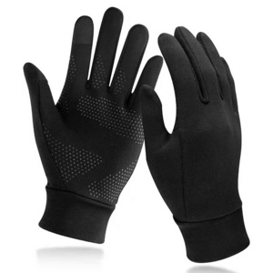 Skyhope OEM Custom Anti Slip Silicone Gel Winter Thermal Warm Fleece Lining Running Bike Cycling Gloves