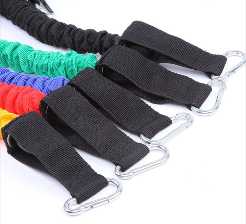 Wholesale Latex Nylon Sleeved Resistance Band With Rubber Handle Protective Sleeve Fitness Yoga Bands Resistance Band