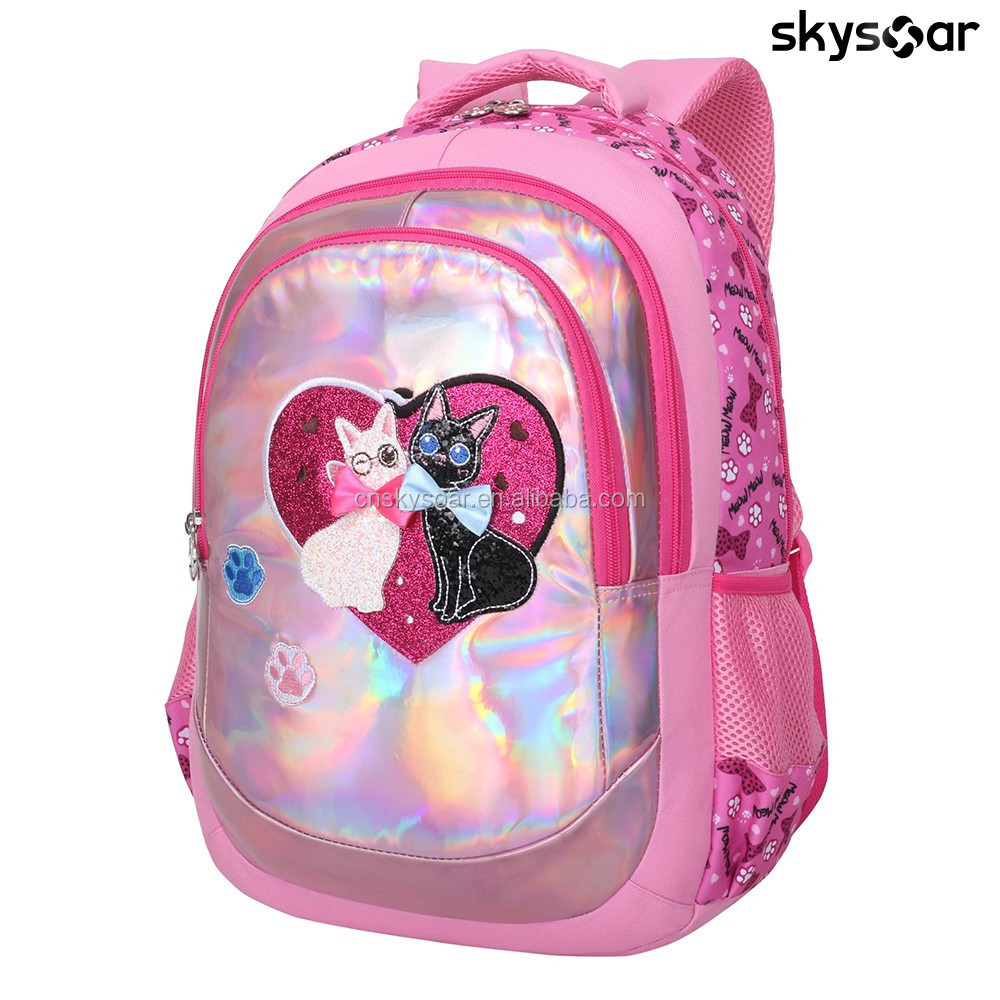 Manufacturer Cute Cats Print School Bag For Little Girls Prinmary School Daypack Lightweight Cartoon Kids Students Book Backpack