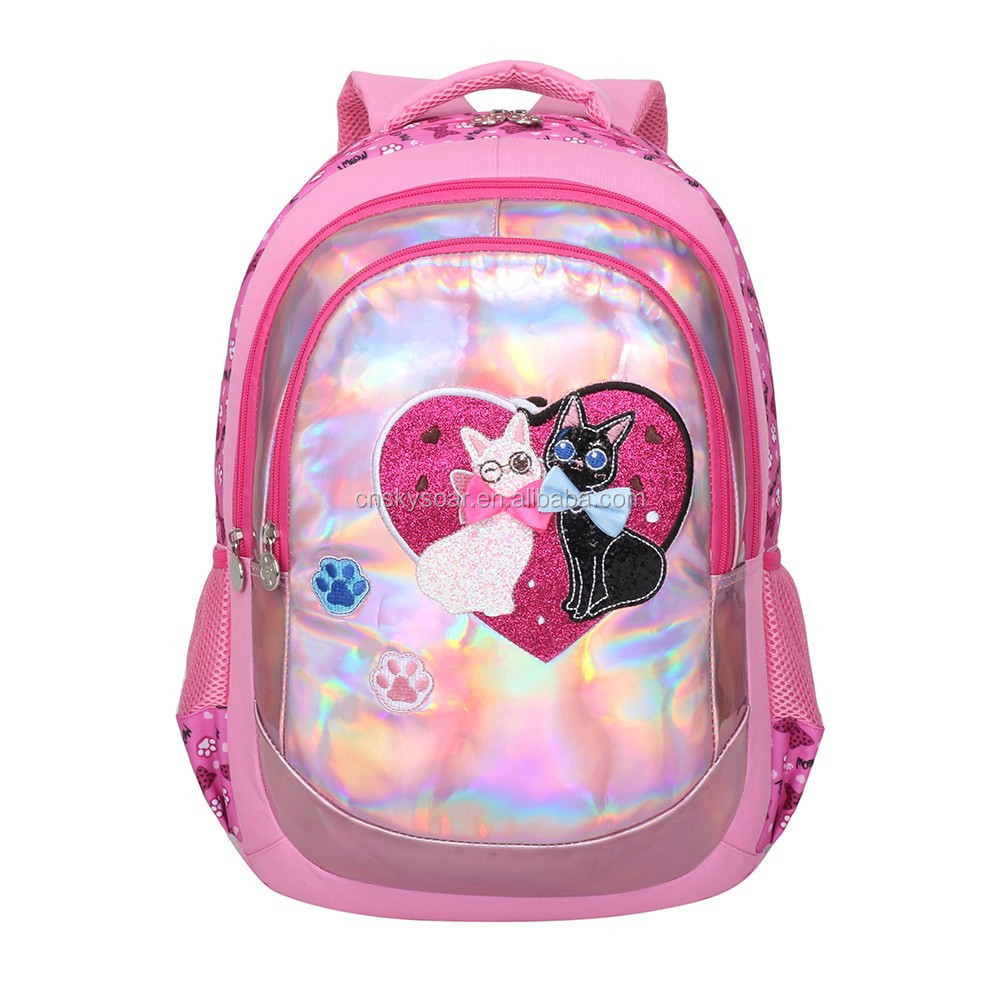 Manufacturer Cute Cats Print School Bag For Little Girls Prinmary School Daypack Lightweight Cartoon Kids Students Book Backpack