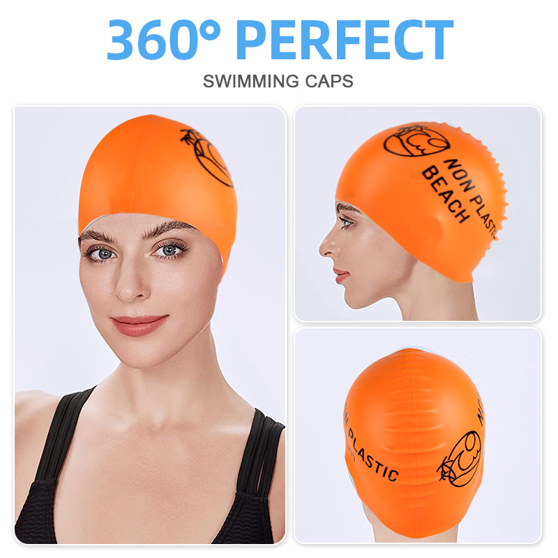 Eco-friendly Silicon Bathing Caps Adults Kids Customized Logo Swimming Hat Silicone Latex Free Flat Swim Cap