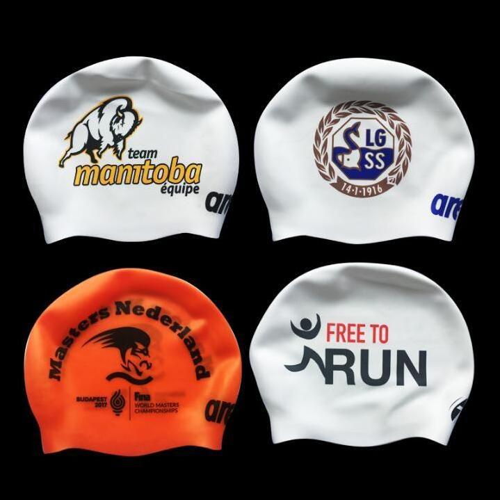 OEM Custom Logo Printed Suitable Seamless Hat Silicone Swim Cap