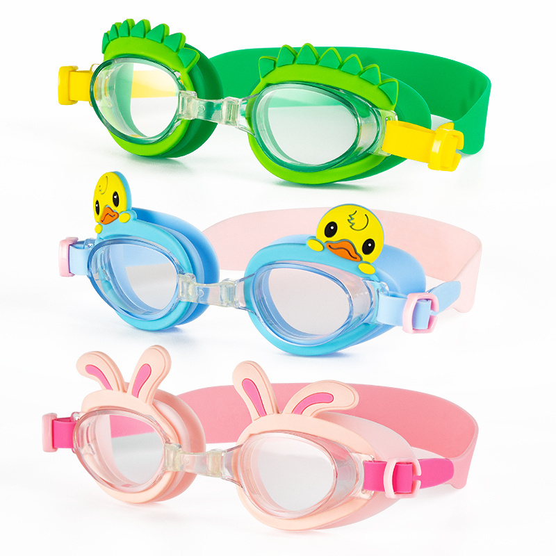 Kids Goggles Swimming Cute Duck Swimming Glasses Cartoon Funny Silicone Swim Goggles