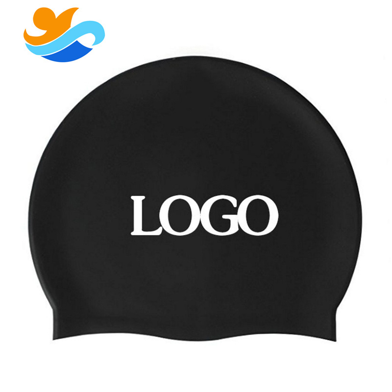 Custom Acceptable logo printing  waterproof swimming cap for adult and kids Silicone Swimming Caps