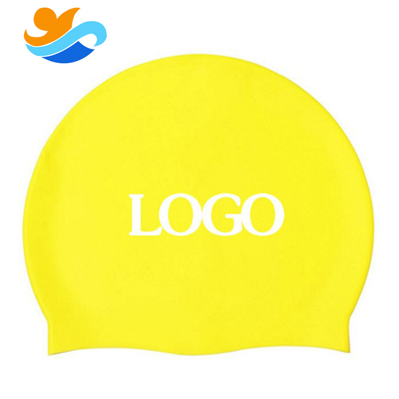 Custom Acceptable logo printing  waterproof swimming cap for adult and kids Silicone Swimming Caps