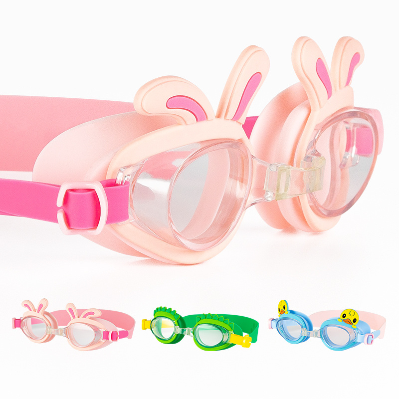 Kids Goggles Swimming Cute Duck Swimming Glasses Cartoon Funny Silicone Swim Goggles