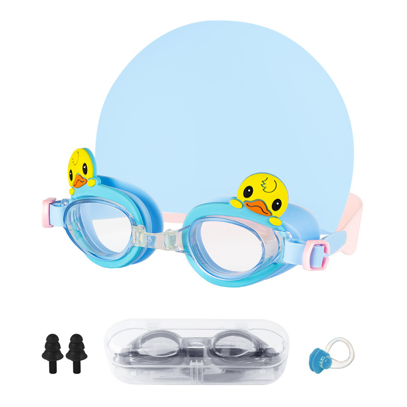 Kids Goggles Swimming Cute Duck Swimming Glasses Cartoon Funny Silicone Swim Goggles