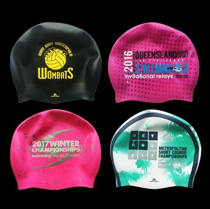 OEM Custom Logo Printed Suitable Seamless Hat Silicone Swim Cap