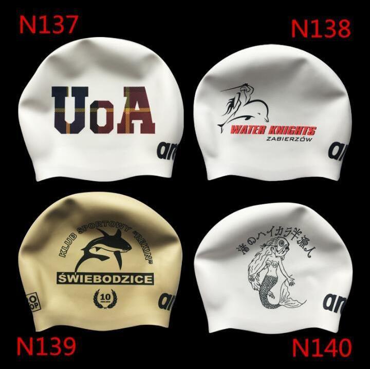 OEM Custom Logo Printed Suitable Seamless Hat Silicone Swim Cap