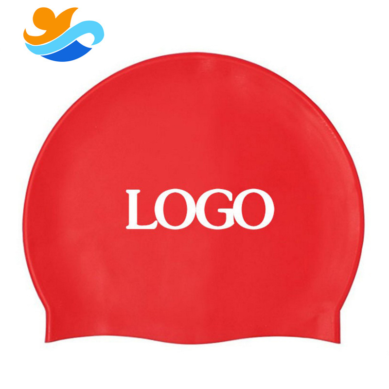 Custom Acceptable logo printing  waterproof swimming cap for adult and kids Silicone Swimming Caps