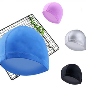 Custom Design Print OEM Logo Style Color Lycra Material Kids Swimming Hat Adults Swimming Cap