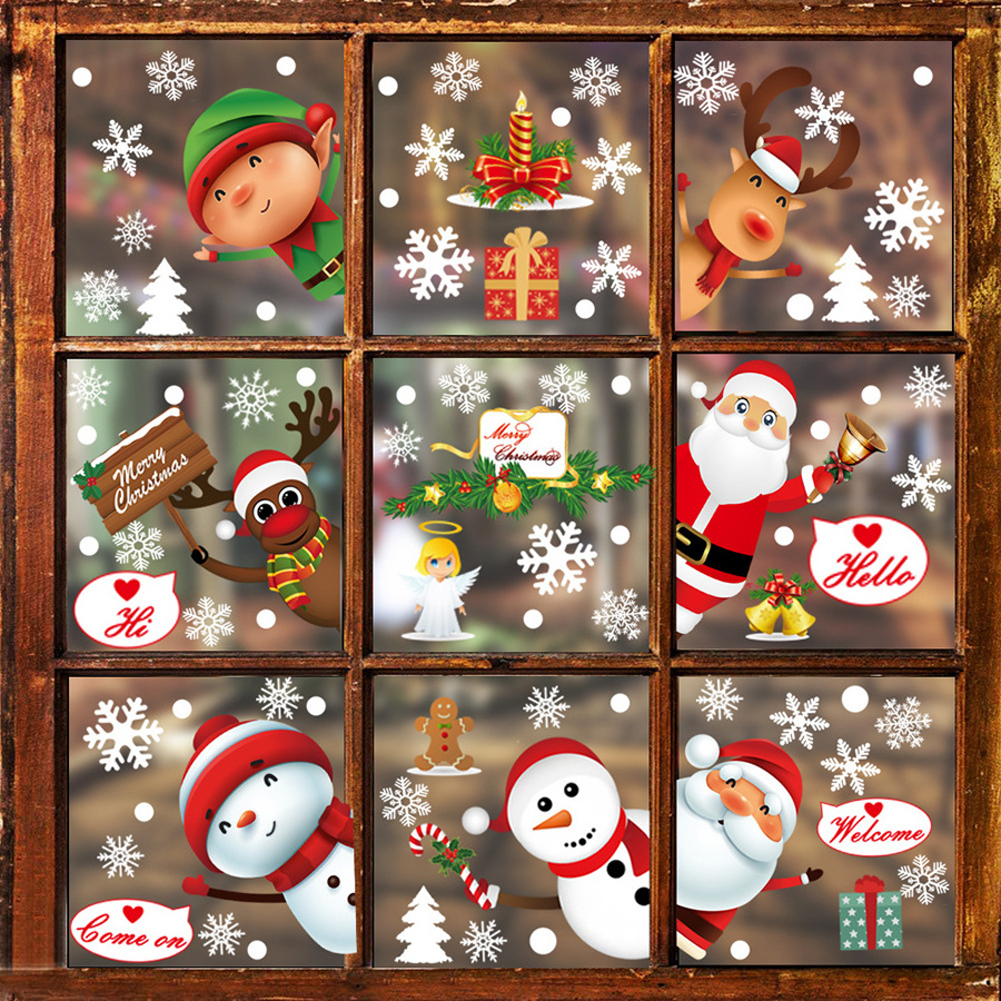 Stock Fast Shipment Merry Christmas Window Stickers for decoration