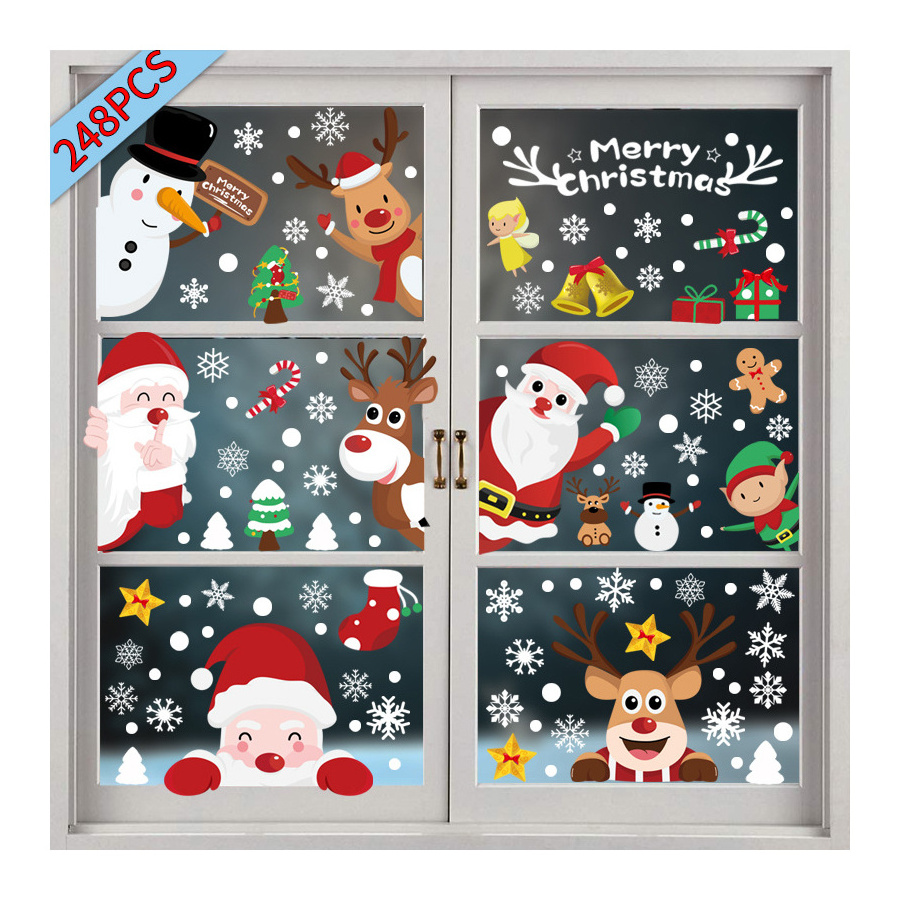 Stock Fast Shipment Merry Christmas Window Stickers for decoration