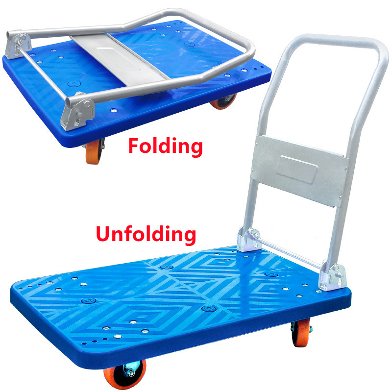 Factory low price Heavy Duty Steel Platform large hand Folding Handling Loading Trolley