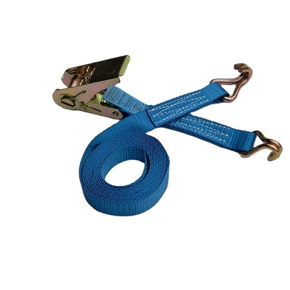 Factory Supply Quick release 1.5 inch double j hook strap cargo strap polyester cargo ratchet tie down 3000kgs lashing straps