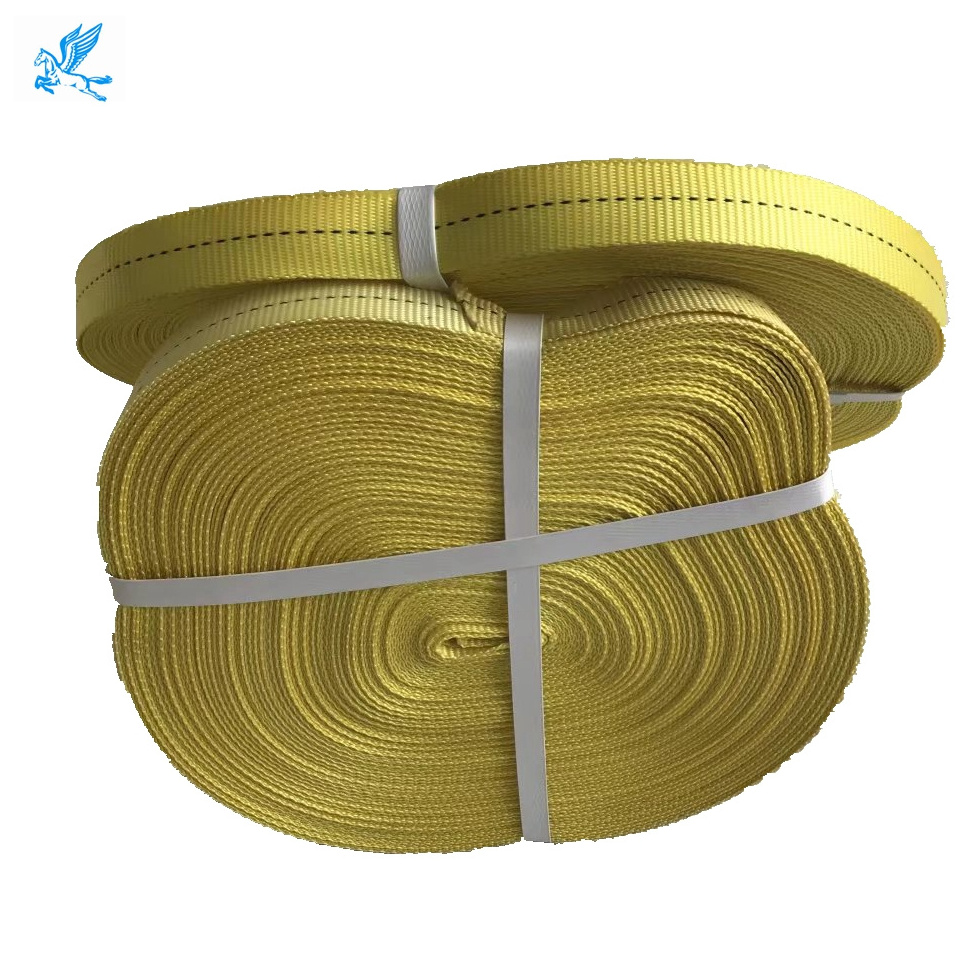 soft flat round webbing belt sling for lifting and rigging sling webbing tape, polyester webbing 75mm