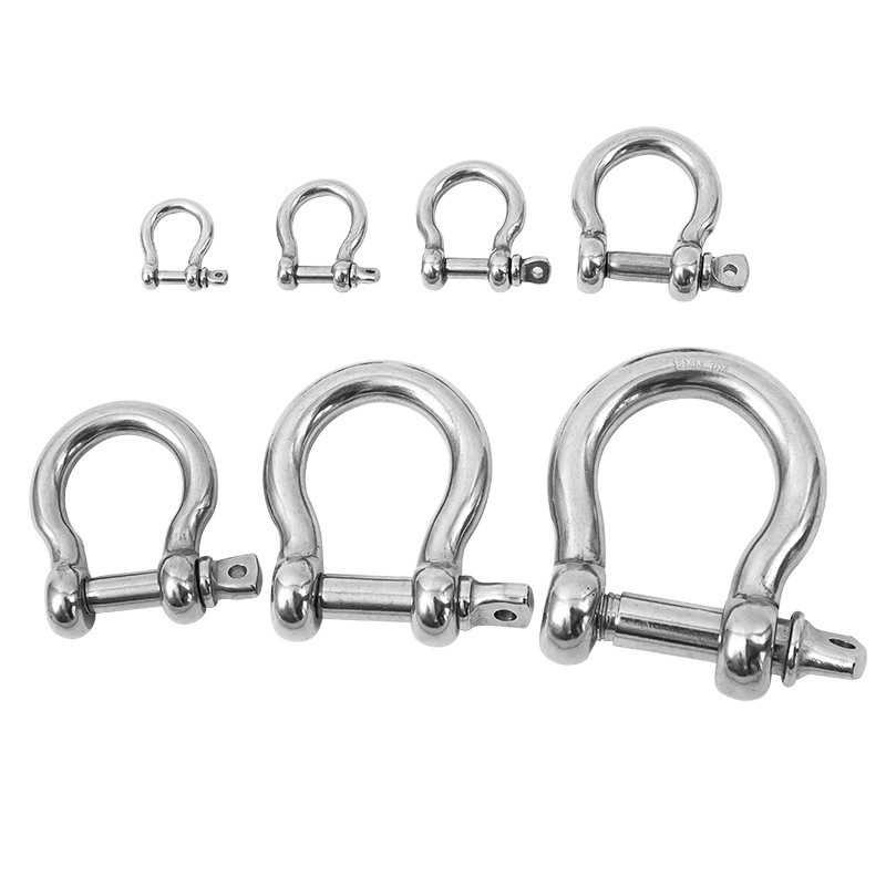 Super march European Standard Large Bow carbon steel Shackle D Shackle silver Color For Wholesale