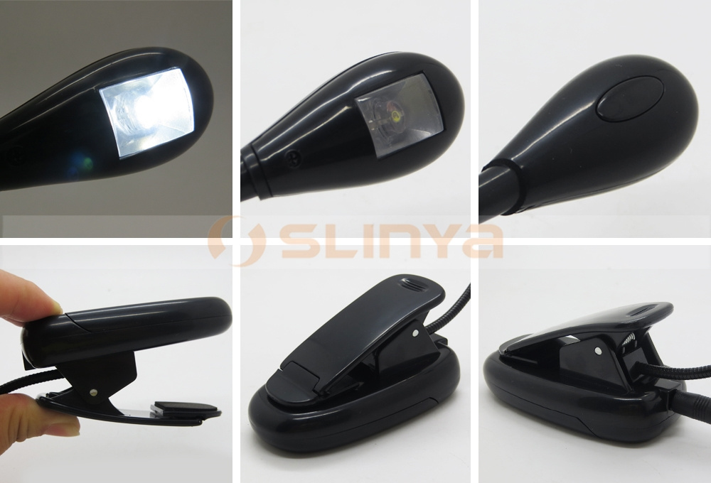 Factory Wholesale Gooseneck Arm Rechargeable Clip 1 Led Reading Light