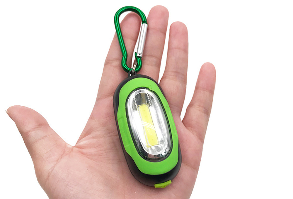 Portable Mini Light 3-Modes Outdoor Hanging COB LED Keychain Flashlight