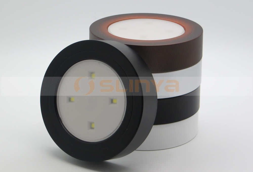 Mini Round 4 LED Push Touch Tap Camping Tent Light Car Night Lamp Battery Powered Night Light