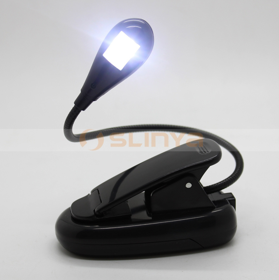 Factory Wholesale Gooseneck Arm Rechargeable Clip 1 Led Reading Light