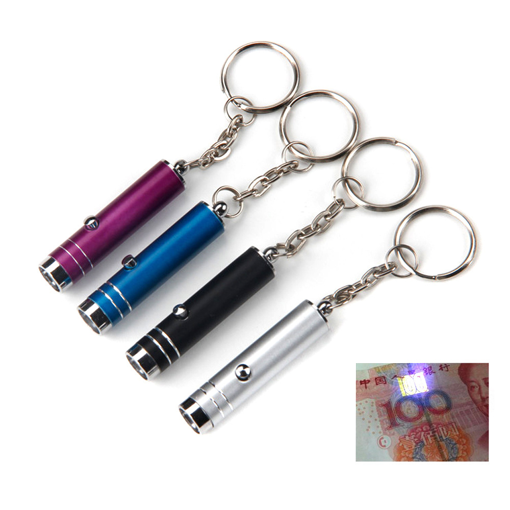 Creative Small Gifts Customized Souvenirs UV Flashlight With Keychain