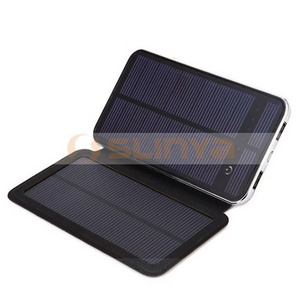 3W 10000mah Mobile Phone Charger Rechargeable Battery with 2 Solar Panels Portable Power Bank Pack for Cell Phones