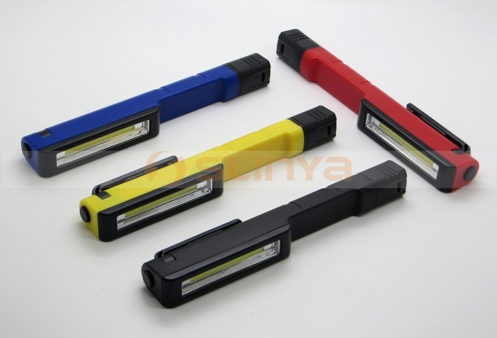 Super Bright COB LED Pocket Pen Shape Work Light Torch with Powerful Magnetic Base & Rotating Magnetic Clip