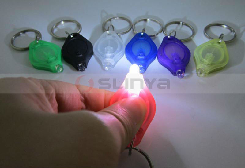 Fashionable Keyring+Keychain CR2016 LED Flashlight White Light Bulb