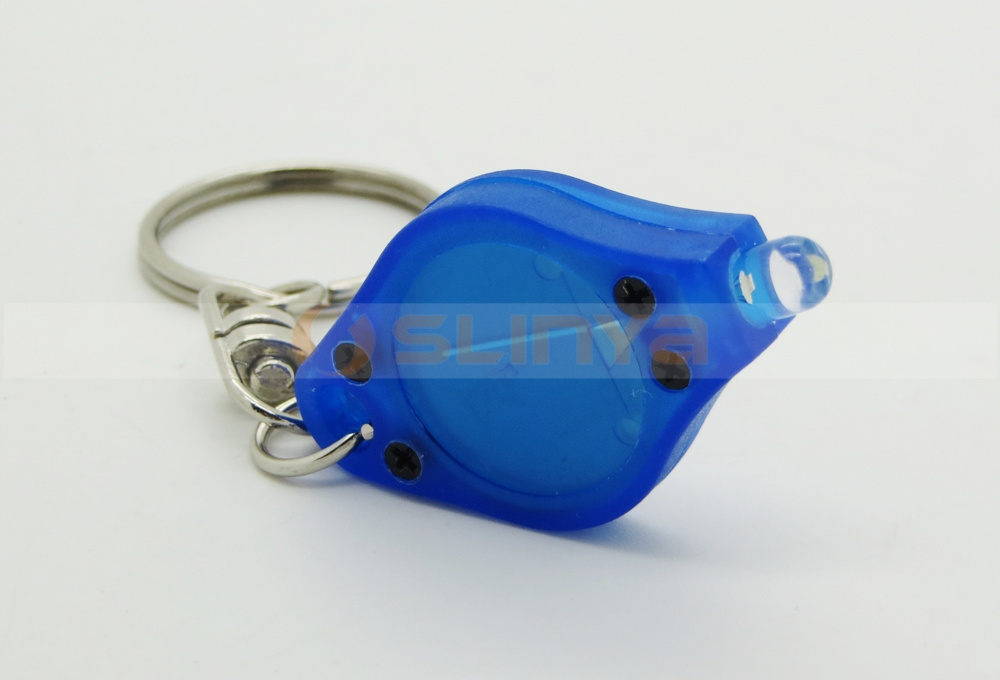 2 CR2016 Plastic Oval Color Mini Key Ring LED Flashlight