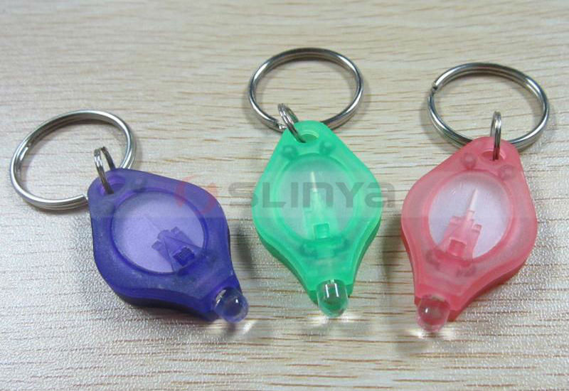 Metal Battery Plastic Shell Case Mini Led flashlight keychain Torch