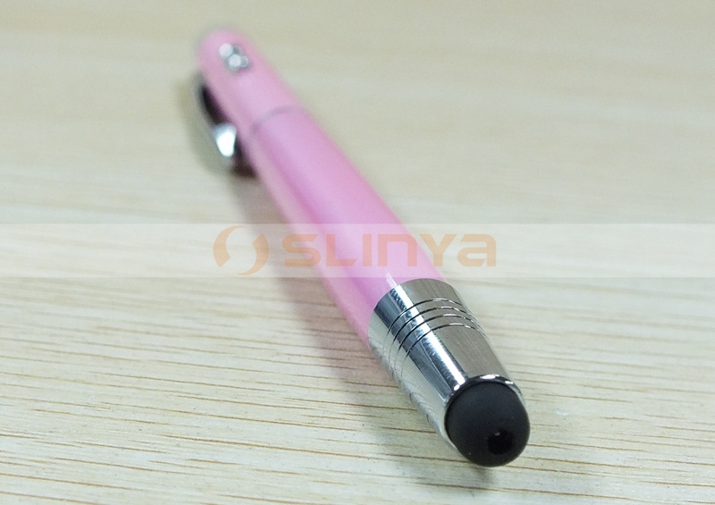 Practical 4 in 1 Stylus Pen 1mW Laser Pointer Pen With White LED Keychain Light