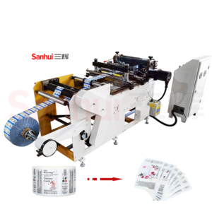 automatic 500 times/min Label Roll Cutting Machine Vinyl Film Cutter Machine Film Roll To Sheet Cutter