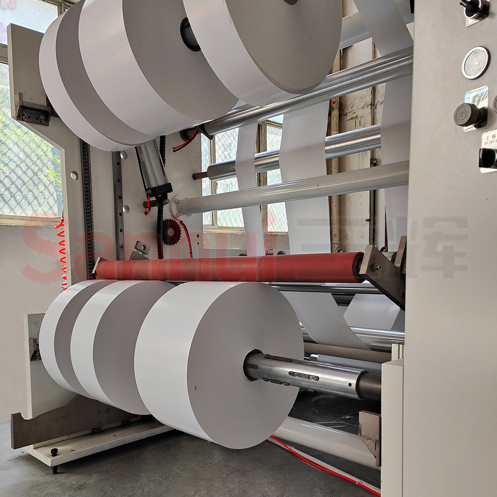 automatic jumbo Filter Paper Roll Slitting Machine Paper Cutting Machine For Cigarette Filter Manufacturer