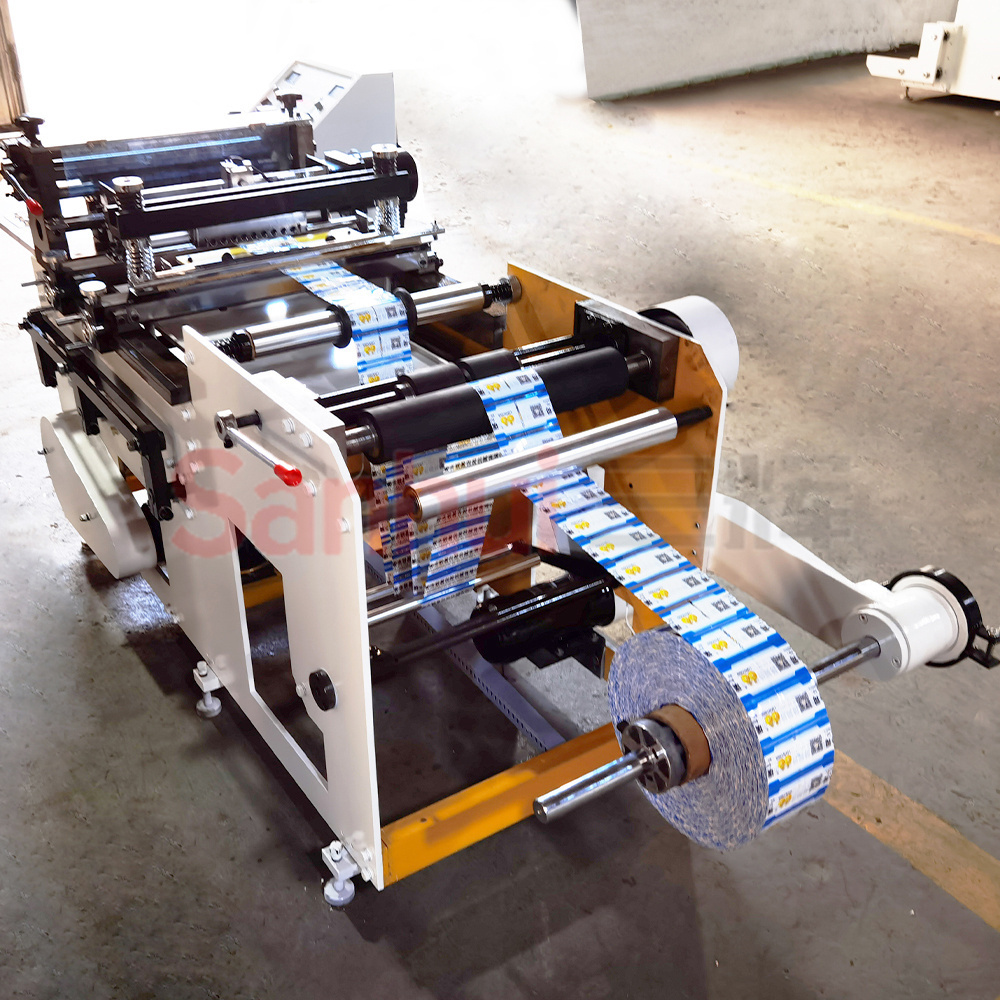 automatic 500 times/min Label Roll Cutting Machine Vinyl Film Cutter Machine Film Roll To Sheet Cutter