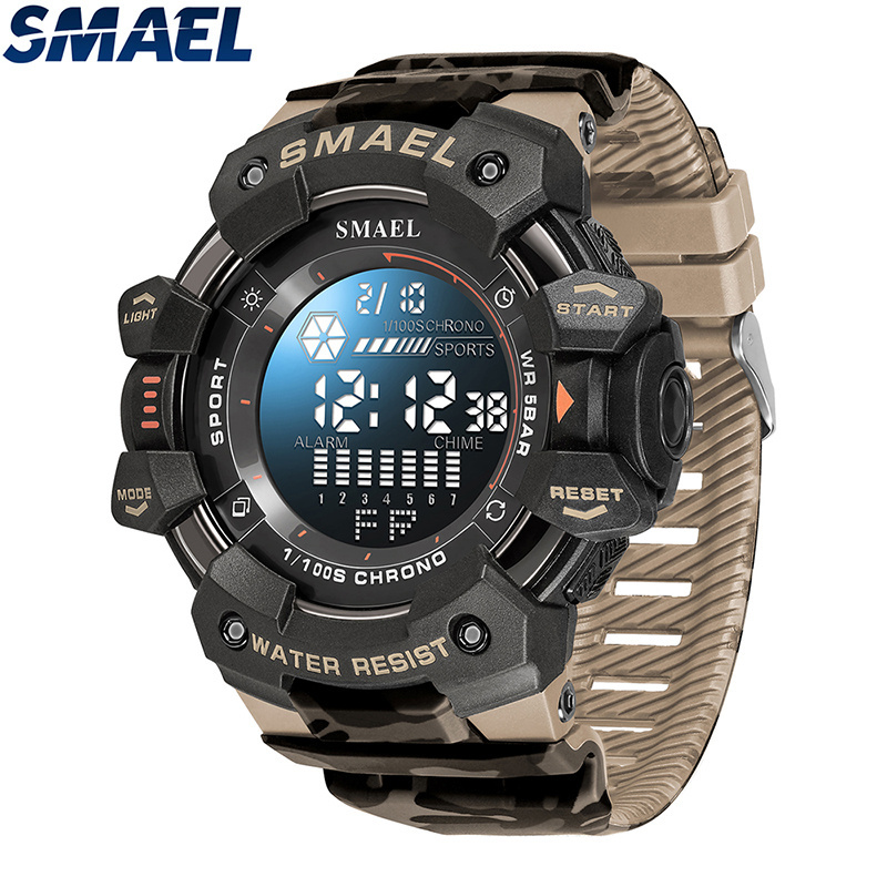 SMAEL Original factory classic black camouflage digital watch wristwatch cheap digital watch men 8050MC