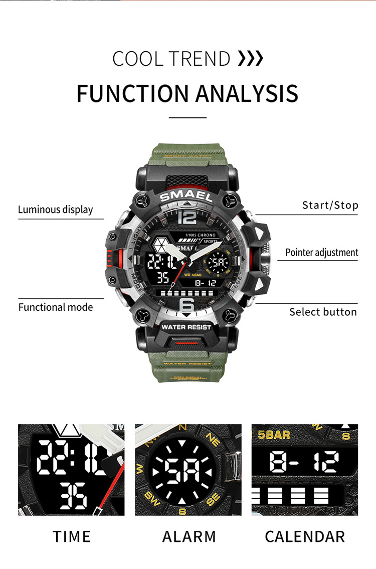 Men watch luxury 2023 SMAEL 8072 watches men wrist with custom logo watch wholesale steel quartz