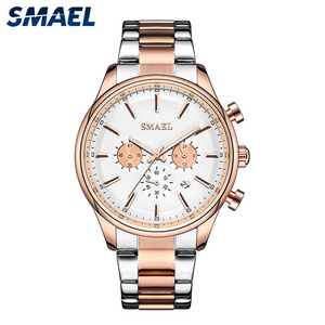 SMAEL watch 9130 men stainless steel strap wrist watch water resistant analog quartz watch