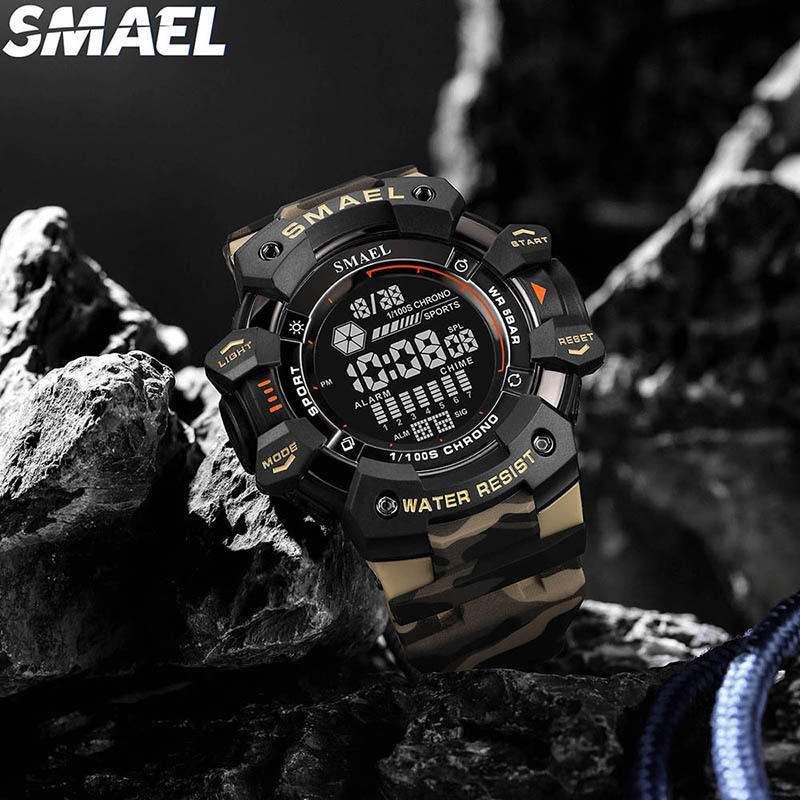 SMAEL Original factory classic black camouflage digital watch wristwatch cheap digital watch men 8050MC