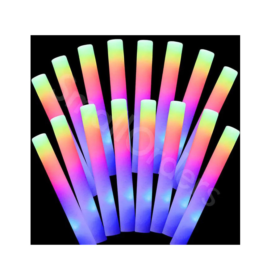 Custom LOGO Promotion Glow Stick Party Wedding Concert Flashing Cheering Rave Batons LED Light Up Foam Stick