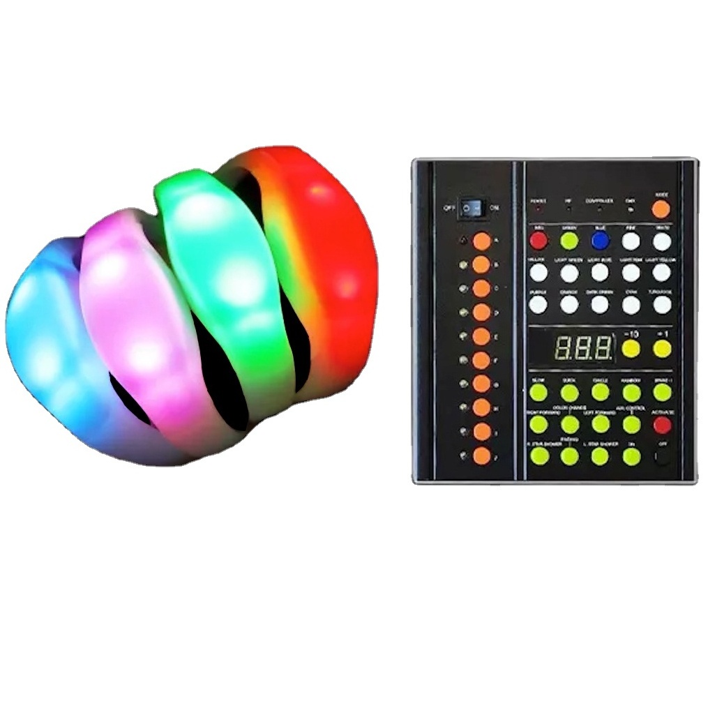 Promotional Party Supplies 4 light bracelet concert atmosphere cheer led wrist strap silicone voice control remote bracelet