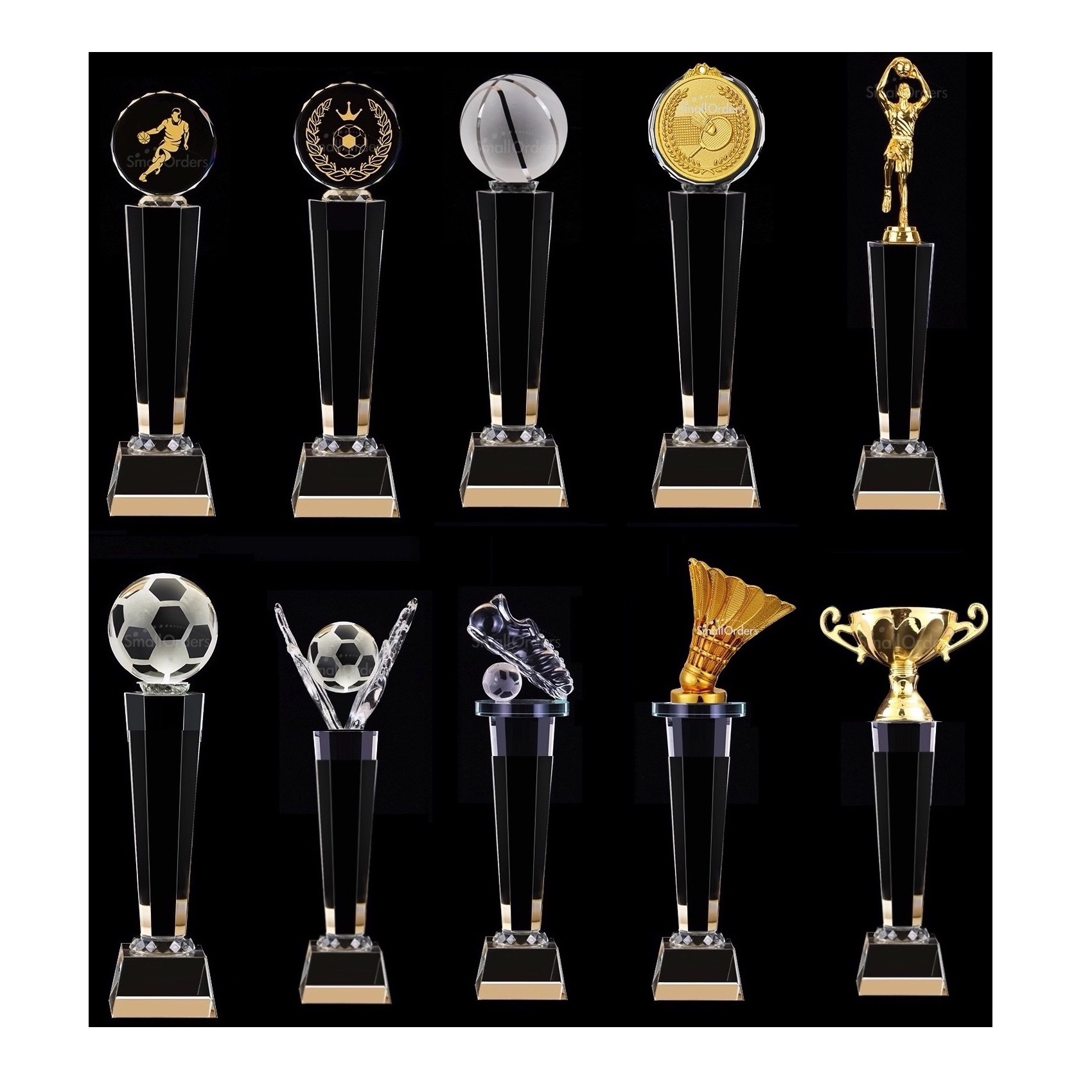 Custom wholesale cheap sports crafts soccer football trophy cups cup glass trophy crystal award crystal glass awards trophies