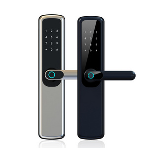 Home Waterproof Tuya Wifi App Smart Door Lock Fingerprint Door Handle Digital Smart Lock