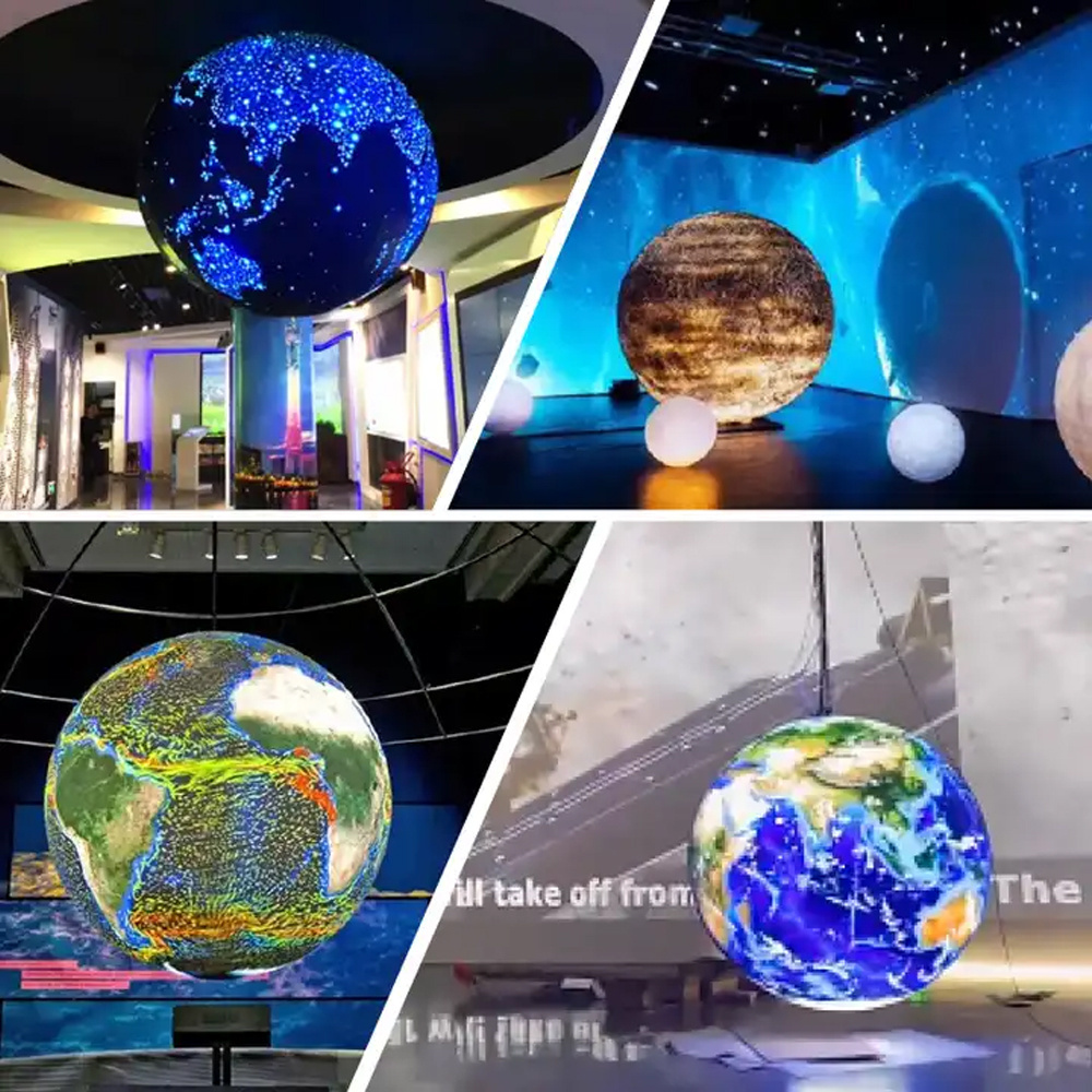 360 Degree 3D Round Led Video Screen Display Full Color Indoor Outdoor P2.5 Sphere Led Wall Display Ball Shape Spherical Panel