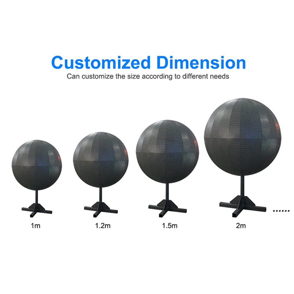 Full Color Led Screen Display Custom Hanging P2.5 Led Ball Display Video Round Lantern Spherical Transparent Led Display Factory