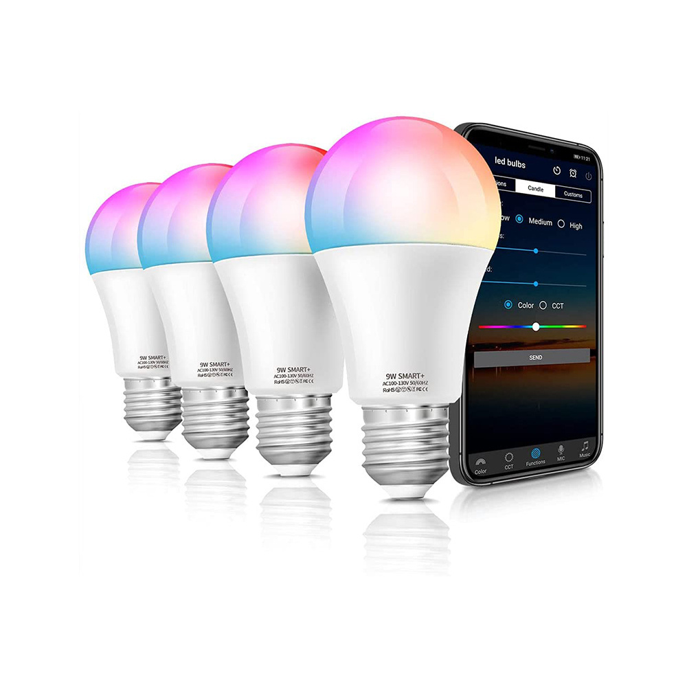 moderno remoto tuya google alexa voice control foco led rgb cw bombilla  inteligente smart wifi  bulb